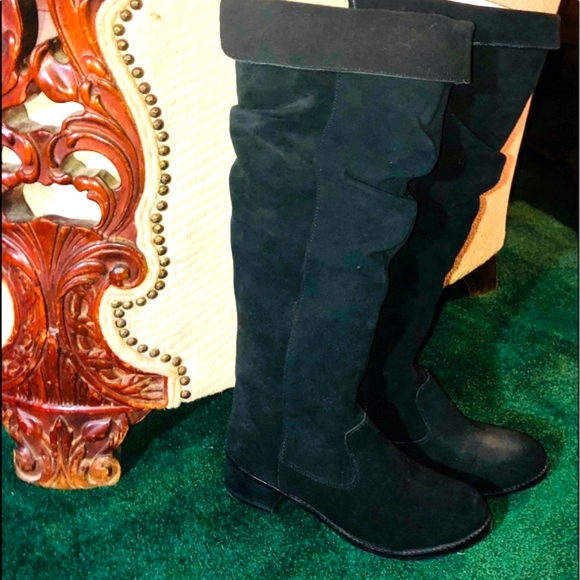 Matisse Black genuine Suede slouch knee High  Tall boots sz 9 - Picture 5 of 8